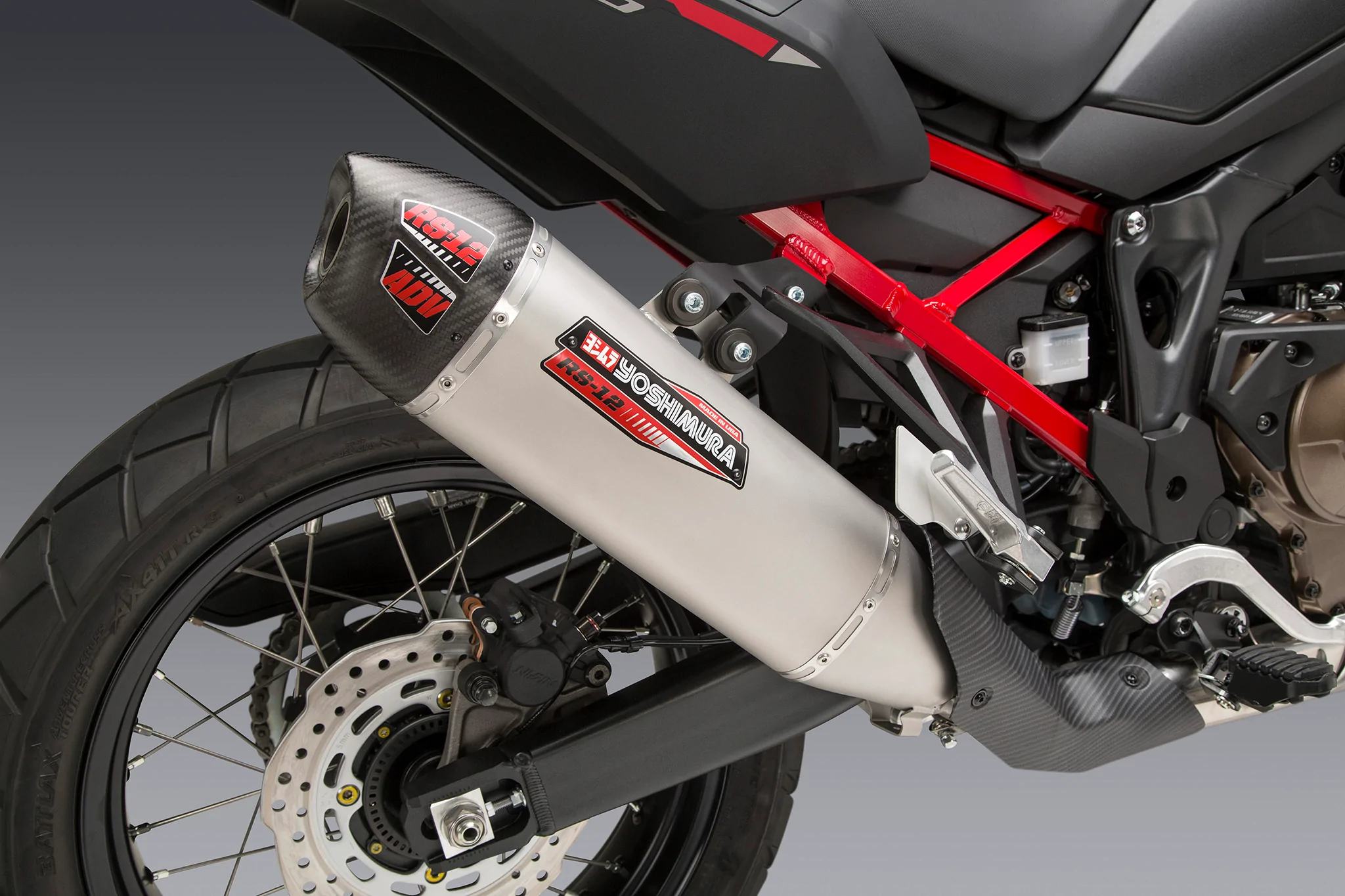 Africa Twin 20-22 Yoshimura RS-12 Stainless Slip-On Exhaust, With Stainless Muffler 11