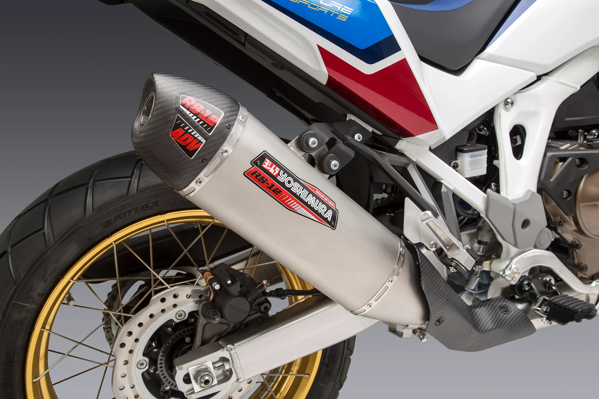Africa Twin 20-22 Yoshimura RS-12 Stainless Slip-On Exhaust, With Stainless Muffler 9