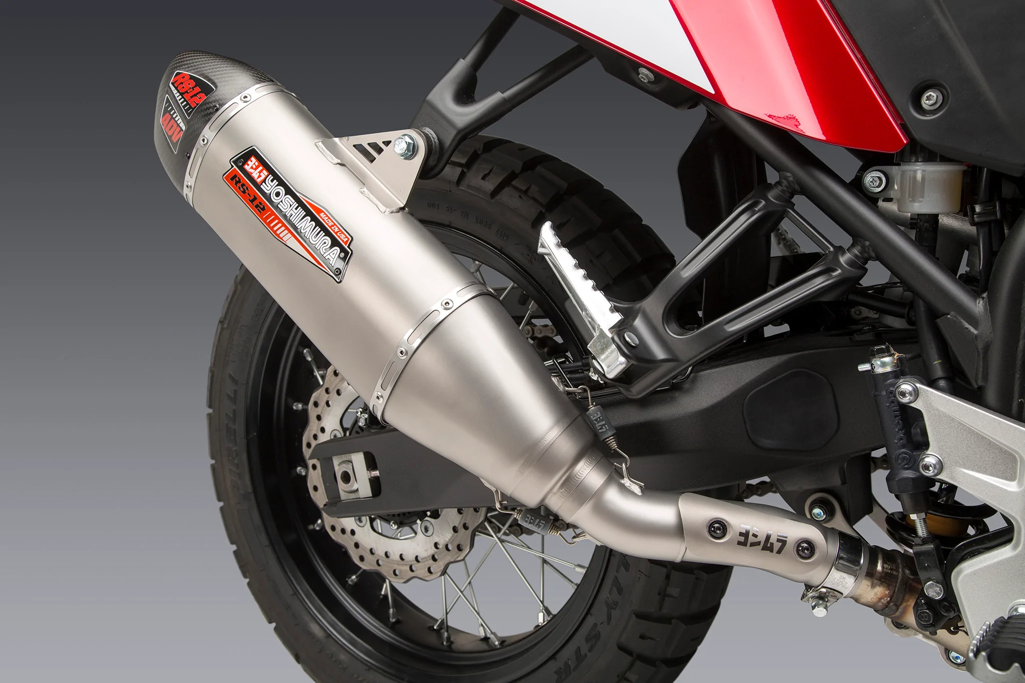 Tenere 700 21-22 Yoshimura RS-12 Stainless Slip-On Exhaust, With Stainless 3
