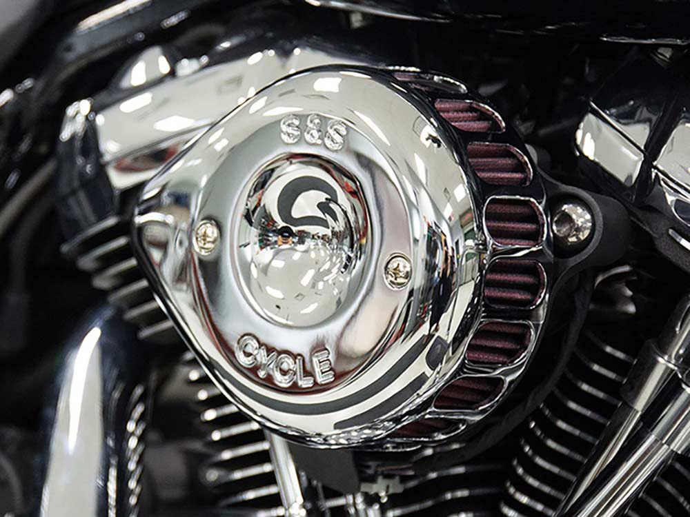 S&S Mini Teardrop Air Cleaner Kit – Chrome. Fits Touring 2017up & Softail 2018up 2