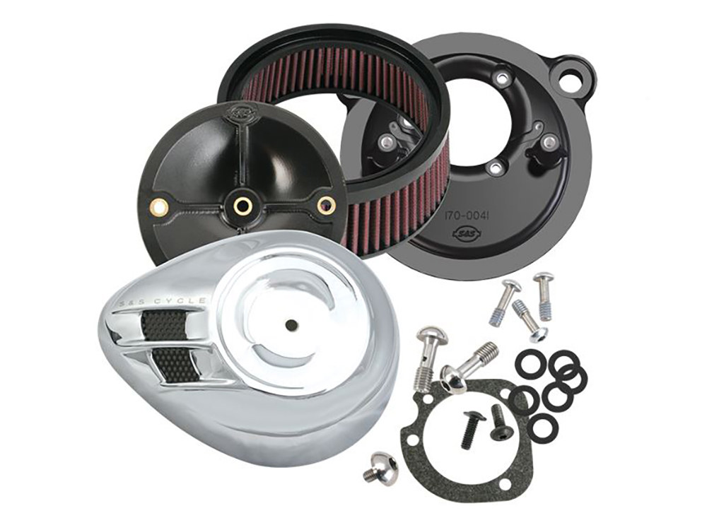 Stealth Air Cleaner Kit with High Flow Element – Chrome. Fits Touring 2017up & Softail 2018up Models with Stock Bore Throttle Body