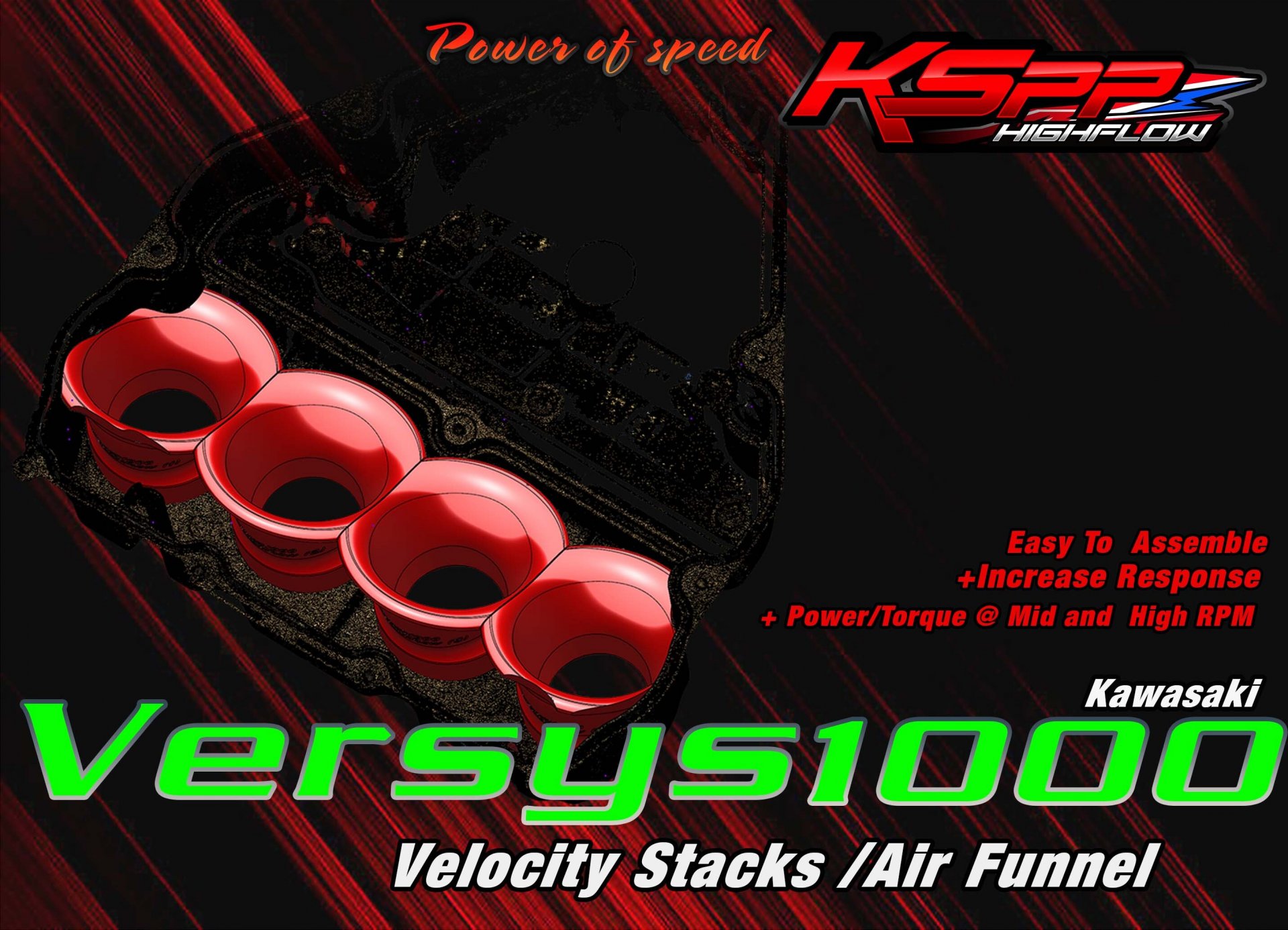 Kawasaki Versys KSPP High flow velocity stacks 20-22