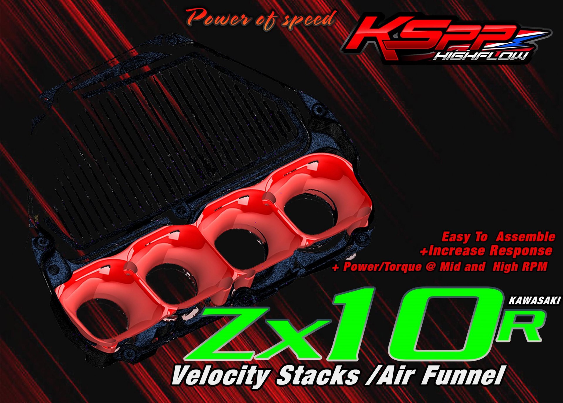 Kawasaki ZX-10R 16-20 KSPP High flow velocity stacks 1